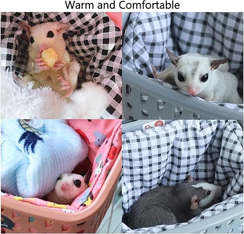 Miniatura 5 de JWShang Hamaca de 2 ratas para jaula a prueba de mordidas, cama cálida para ratas, hamaca colgante de animales pequeños, accesorios para animales