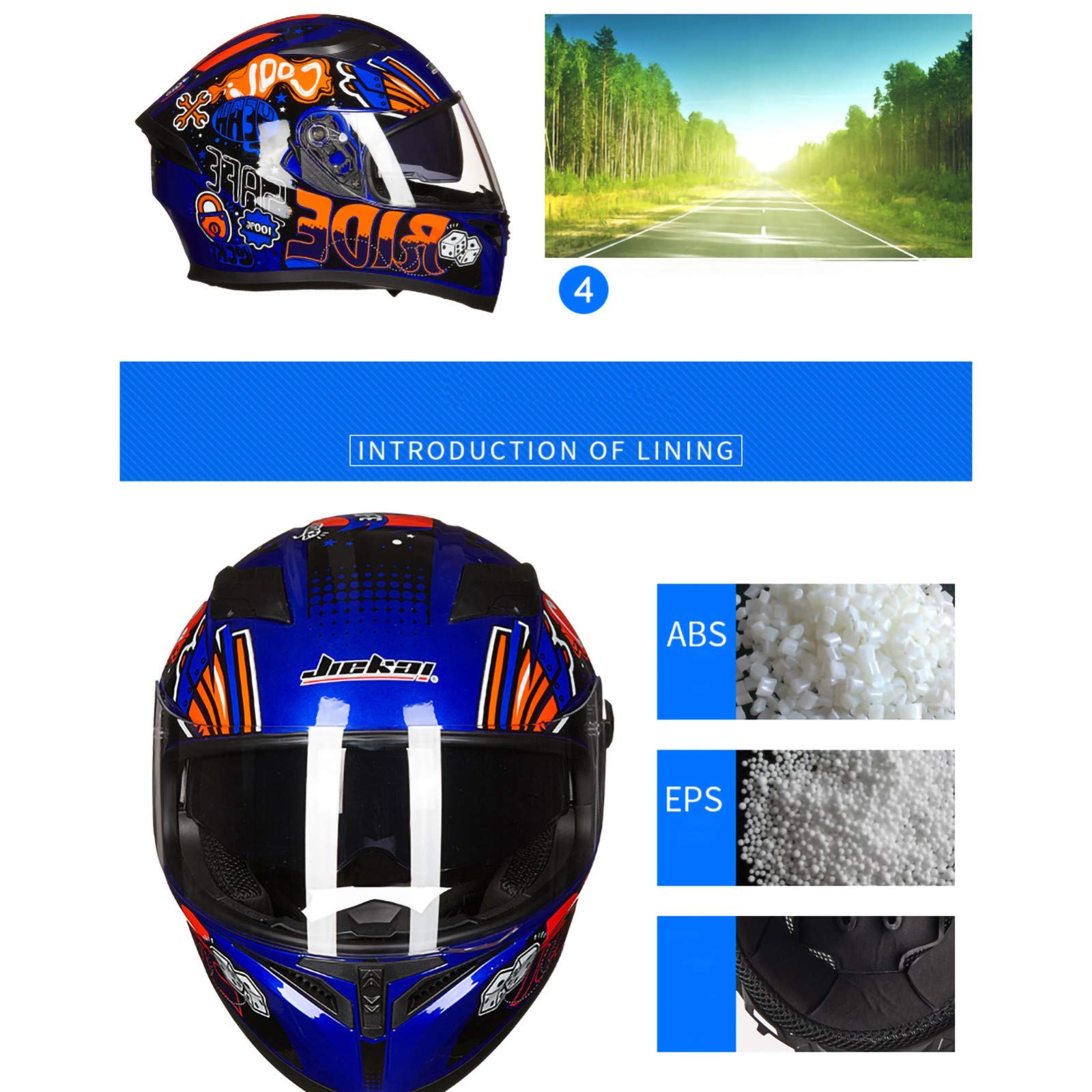 Casco De Moto Modular Bluetooth Casco De Moto Integral Ligero con Visera Doble Cascos De Motocross Aprobados por ECE para Niños, Jóvenes, Hombres, Mujeres, Adultos