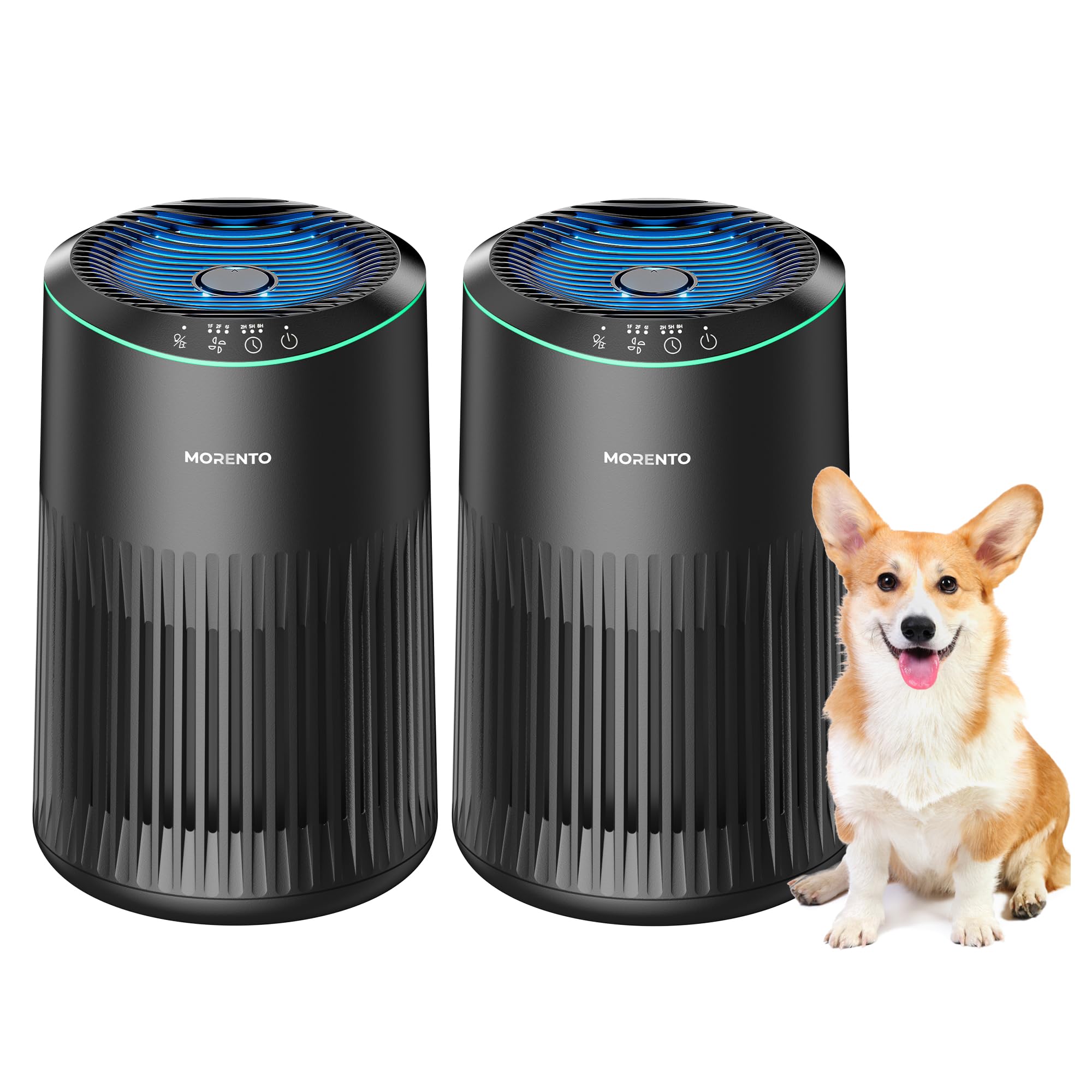 MORENTO Air Purifiers for Bedroom Home with Sleep Mode for Smoke Pet Dander Odors Small Air Purifier with