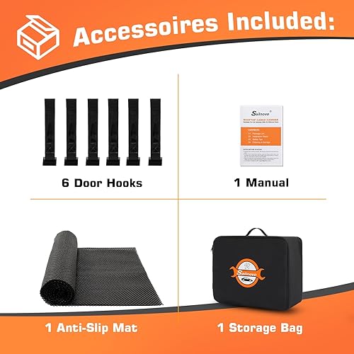 Miniatura 8 de Sailnovo Portaequipajes para techo de 20 unidades, impermeables, para techo de automóvil, con carcasa suave, almacenamiento de equipaje superior con