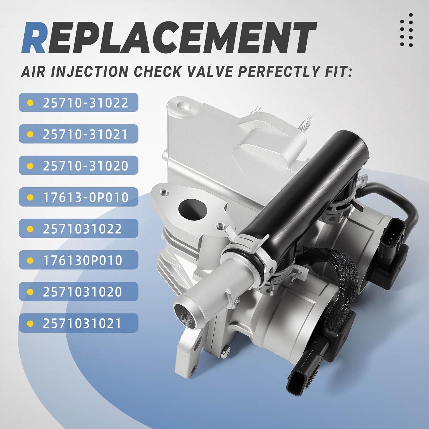 25710-31022 Secondary Air Injection Check Valve, Fit for Toyota Tacoma | 4.0L V6 1GR-FE 2012 2013 2014 2015 - Replace 2571031021 17613-0P010 2571031020