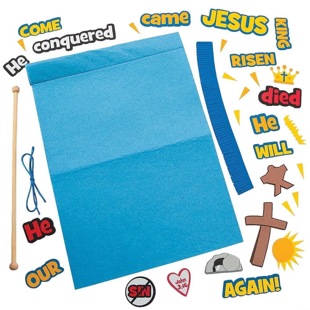 Fun Express Life of Christ Filzschild-Set – kreatives Bastelset für Kinder, religiöse pädagogische Aktivität für Sonntagsschule, Heimprojekte und Urlaubsspaß, perfekt für Familienbindung, spirituelles