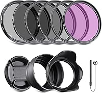 Vista 17 de NEEWER Paquete de filtro ND de 82 mm y accesorios para lentes, kit de filtros ND2 ND4 ND8 UV FLD CPL con tapa de lente