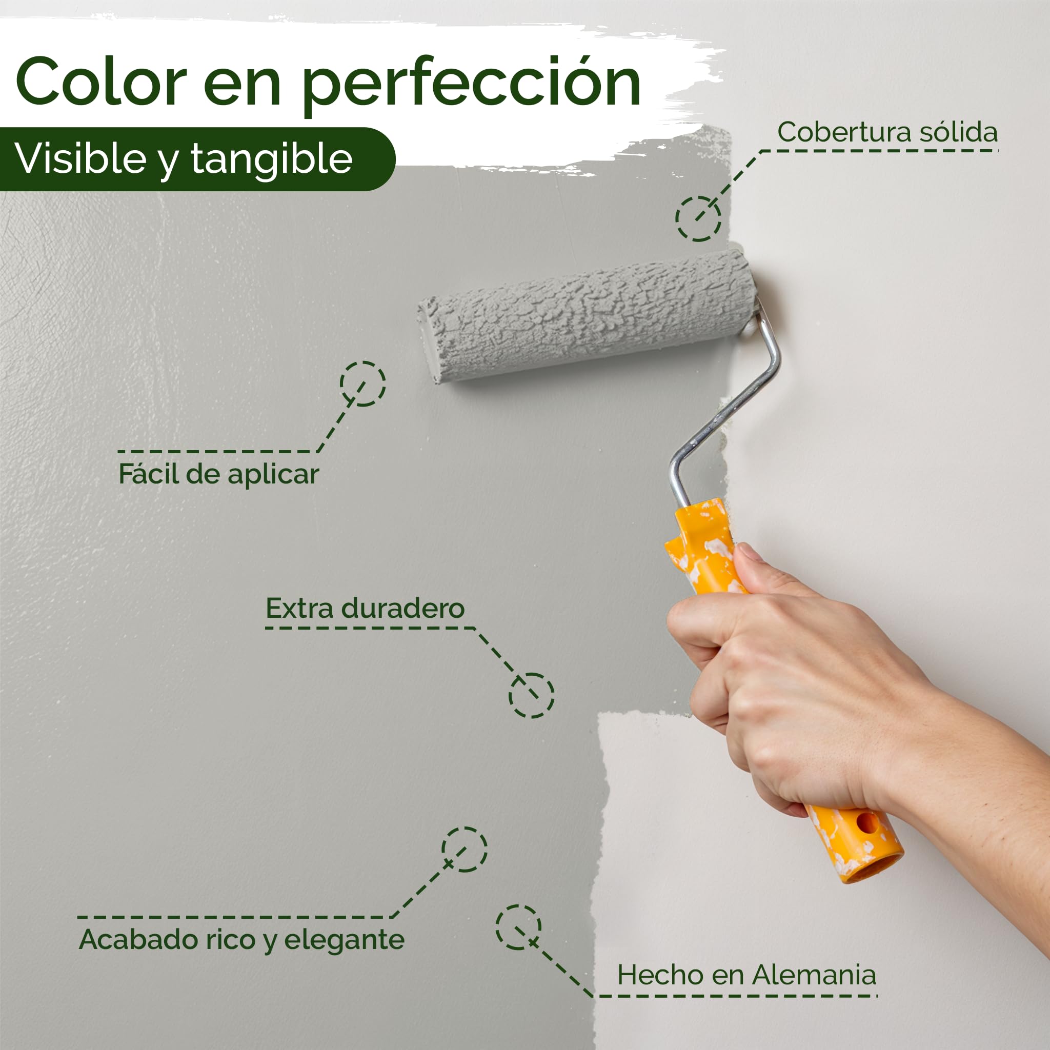 Pintura de pared ecológica para interiores - 5 litros y opacidad clase 1, sin vetas, antigoteo y ecológica, sin COV - (Shady Sugar)