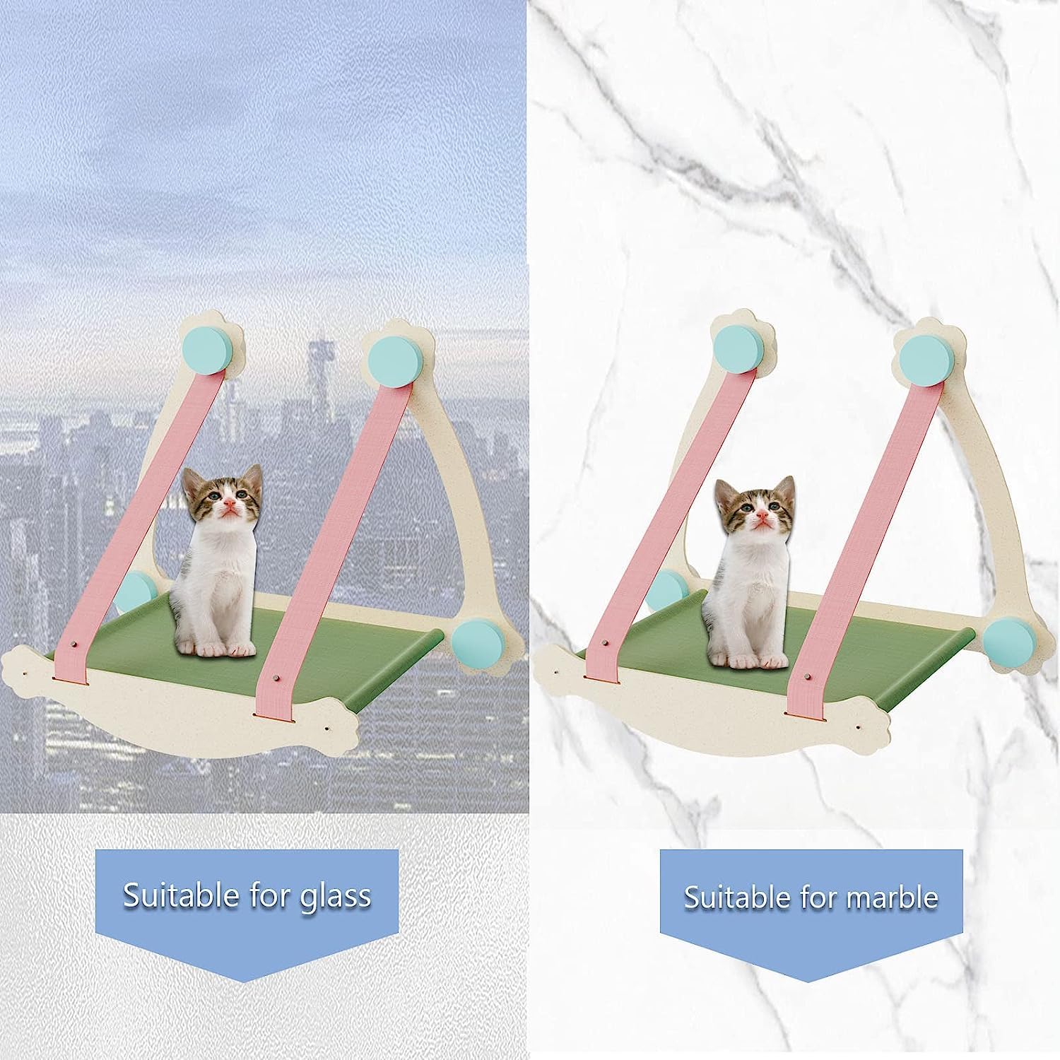 Percha para Ventana De Gato, Ventosas para Asiento De Ventana, Hamaca para Gato Que Ahorra Espacio, Asiento De Descanso para Mascotas, Estantes De Seguridad para Gatos, Hamaca para Gatos