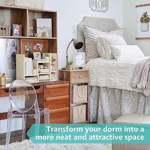 Miniatura 4 de Estantes de escritorio de escritorio Orgnizer Shlef  Organización de oficina en tono de madera natural para organizar la parte superior del