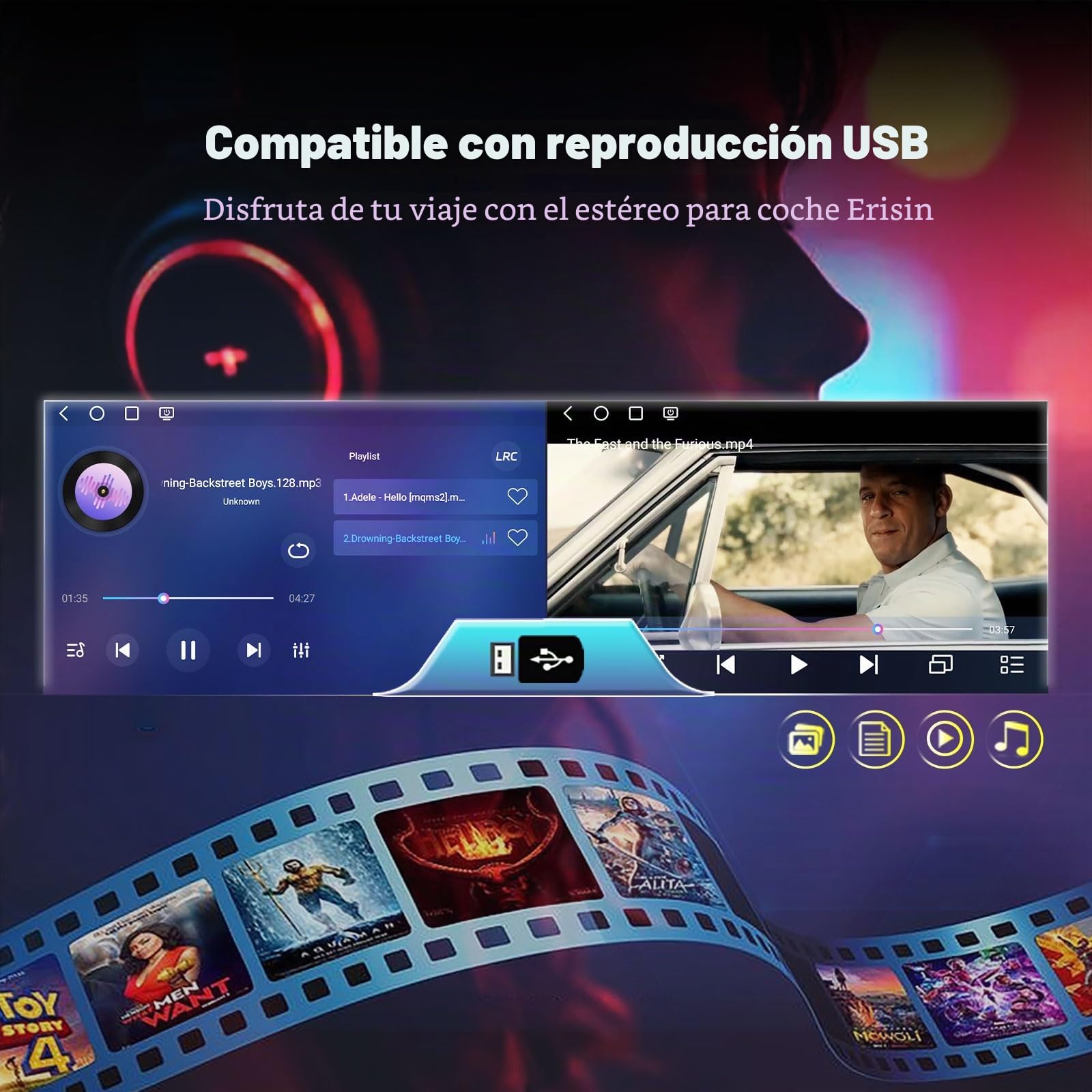 Erisin 8" Qualcomm 8-Core 8GB+128GB Android 14 Radio Coche Bluetooth GPS Navegador para Opel Antara Astra H Corsa C/D Meriva Signum Vivaro Zafira CarPlay Android Auto Dab+ WiFi 4G USB DSP SWC Canbus