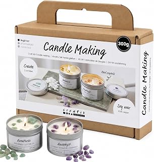 CREATIVE Mini Craft Kit Candle Making, Cream, Off White, Soy Candles, 1 Pack, Mulricolour