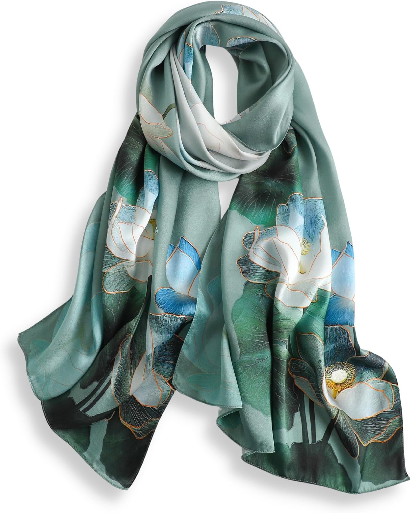 100% Mulberry Silk Long Scarf Wrap - Women's Large Oblong Sunscreen Shawl with Gift Packaging