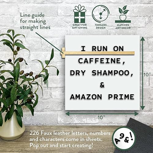 Miniatura 2 de Tableros magnéticos de letras, tablero de mensajes negro con letras blancas (10 x 10 pulgadas, negro)