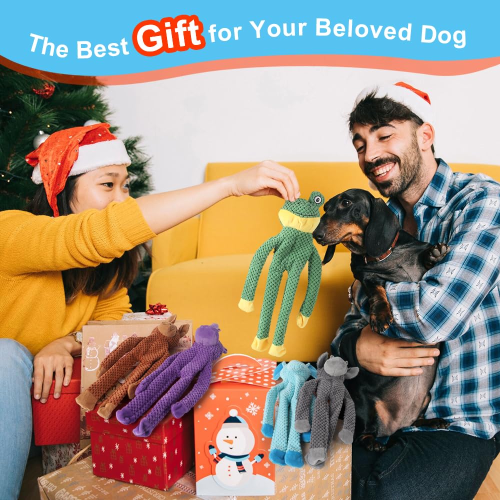 Juguetes chirriantes para perros pequeños, medianos y grandes, juguete masticable duradero para dentición y masticación, juguete interactivo resistente para cachorros, paquete de 5, para