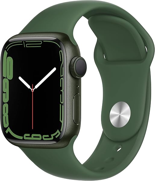 Apple Watch Series 7 (GPS, 41mm) Reloj Inteligente con Caja de Aluminio en Verde - Correa Deportiva Verde trébol - Talla única. Monitor de entreno, Resistencia alagua - 1