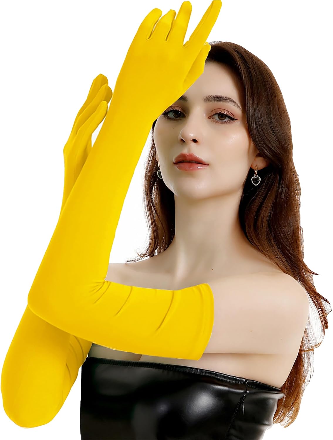 MASIKA Women's long gloves, black long gloves, Can be used for, Party, Operas,Cosplay, Gothic, Halloween accessories