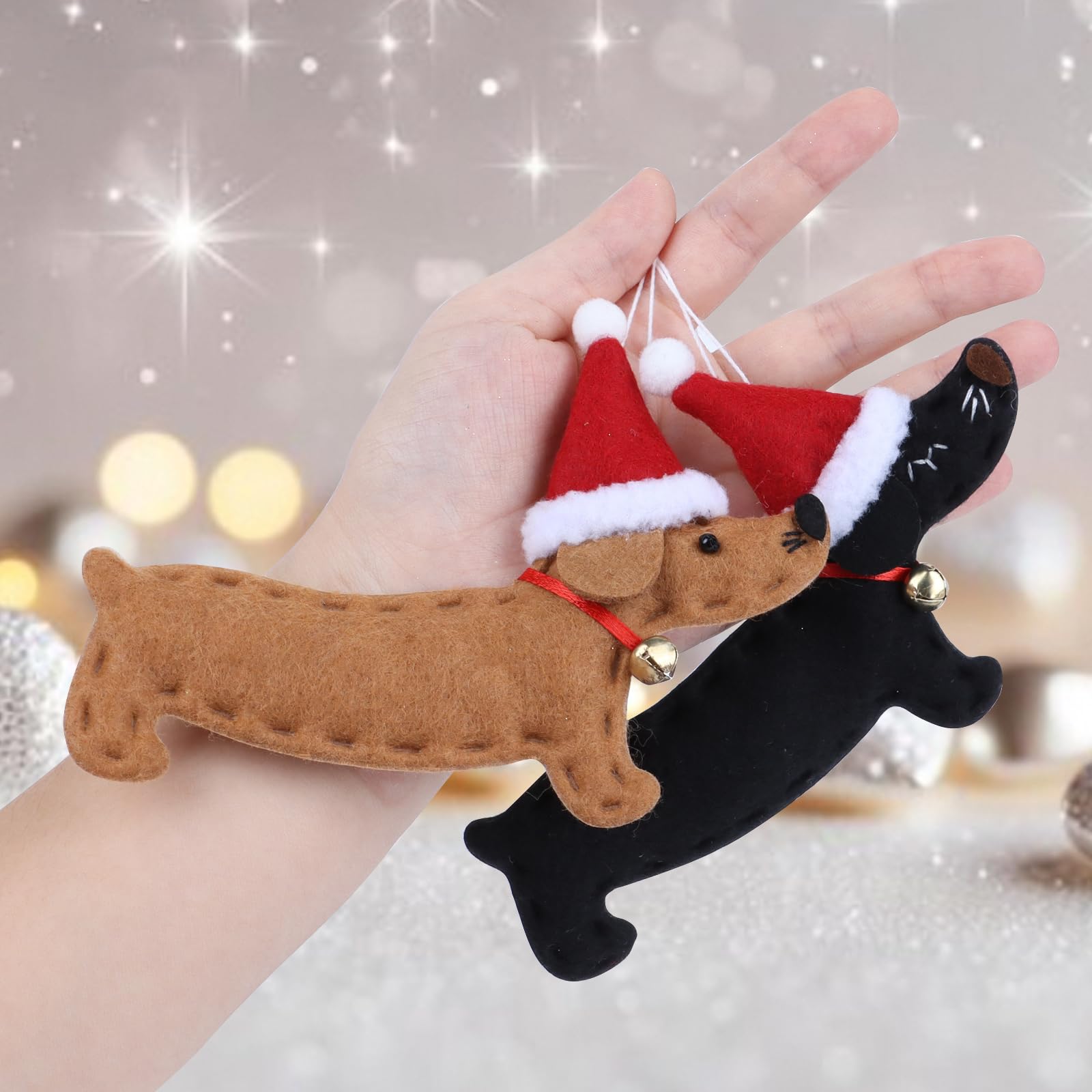 Tissu Polycoton Imprimé Teckel Saucisse Chien Noël - 1/2 Mètre (45 Pouces)