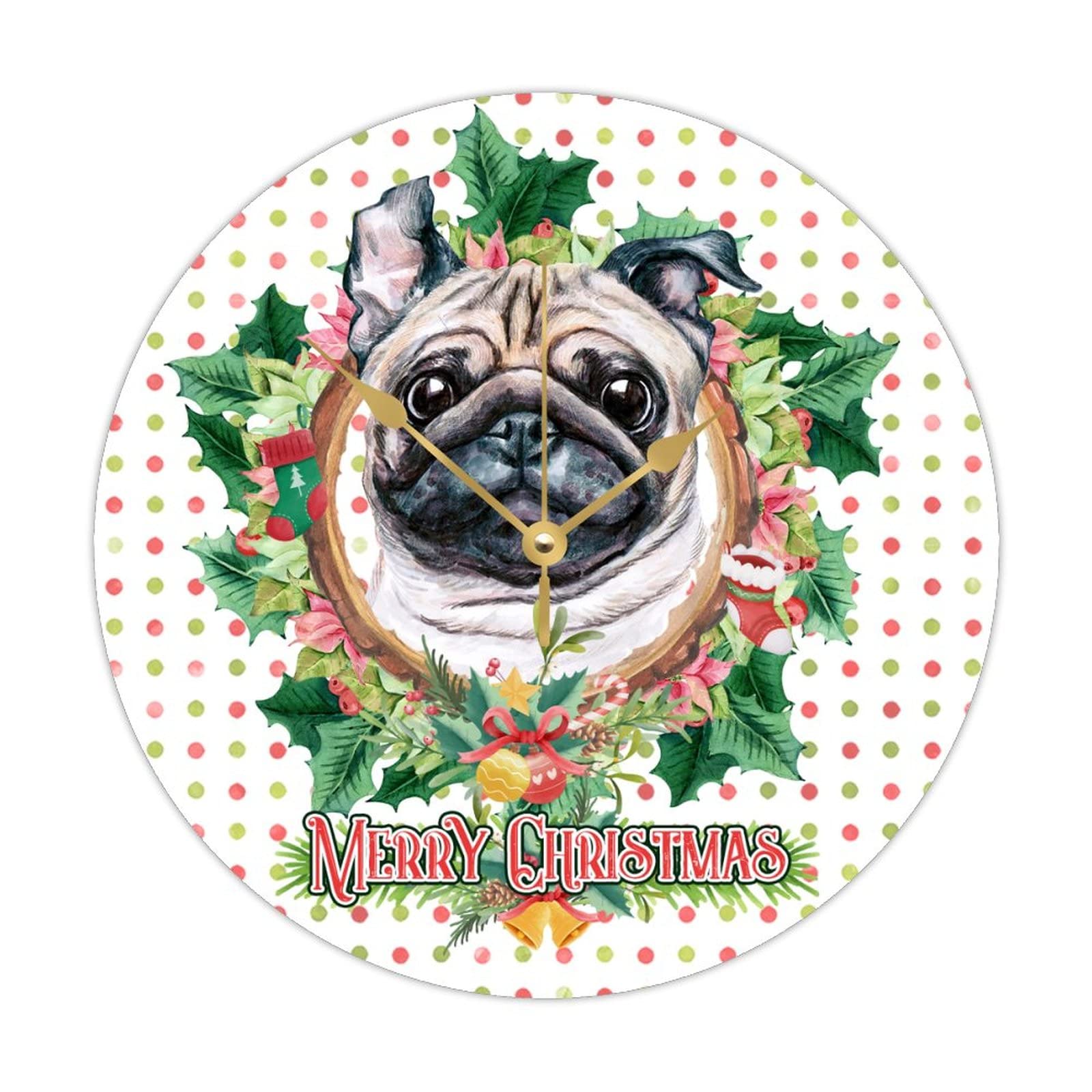 Horloge de Noël silencieuse en bois résout le manque de déco murale