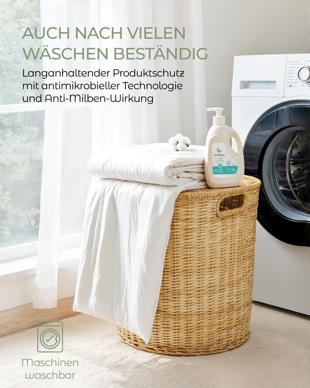 FAUNNA - Milbenschutzbezug Bettdecke - Encasing Fuer Allergiker aus 100% Baumwolle mit Reissverschluss gegen Milben und Bettwanzen - 135x200 cm