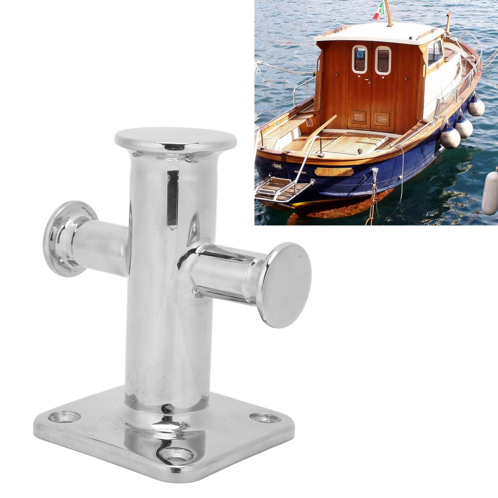 Fabater Bitta di Ormeggio di Ricambio per Bitta di Ormeggio con Testa a Croce Singola in Acciaio Inossidabile per Barca da Pesca per Yacht, Grado Marino 316, Hardware di Coperta per Barche
