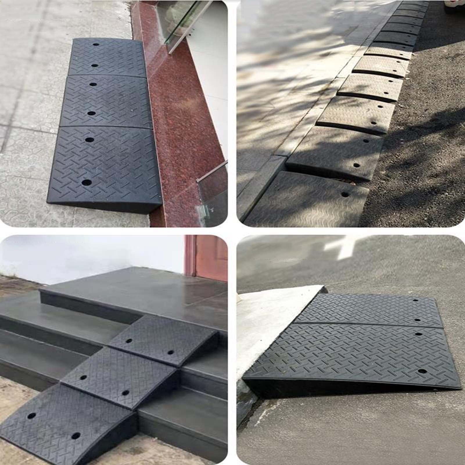 YSUEFIJO Rampas de Carga Antideslizantes, Rampa de Acceso para Coche, Rampas de Bordillo de Entrada, hasta 3000 Kg, Rampa Resistente, para Coche, Silla de Ruedas, Motociclet
