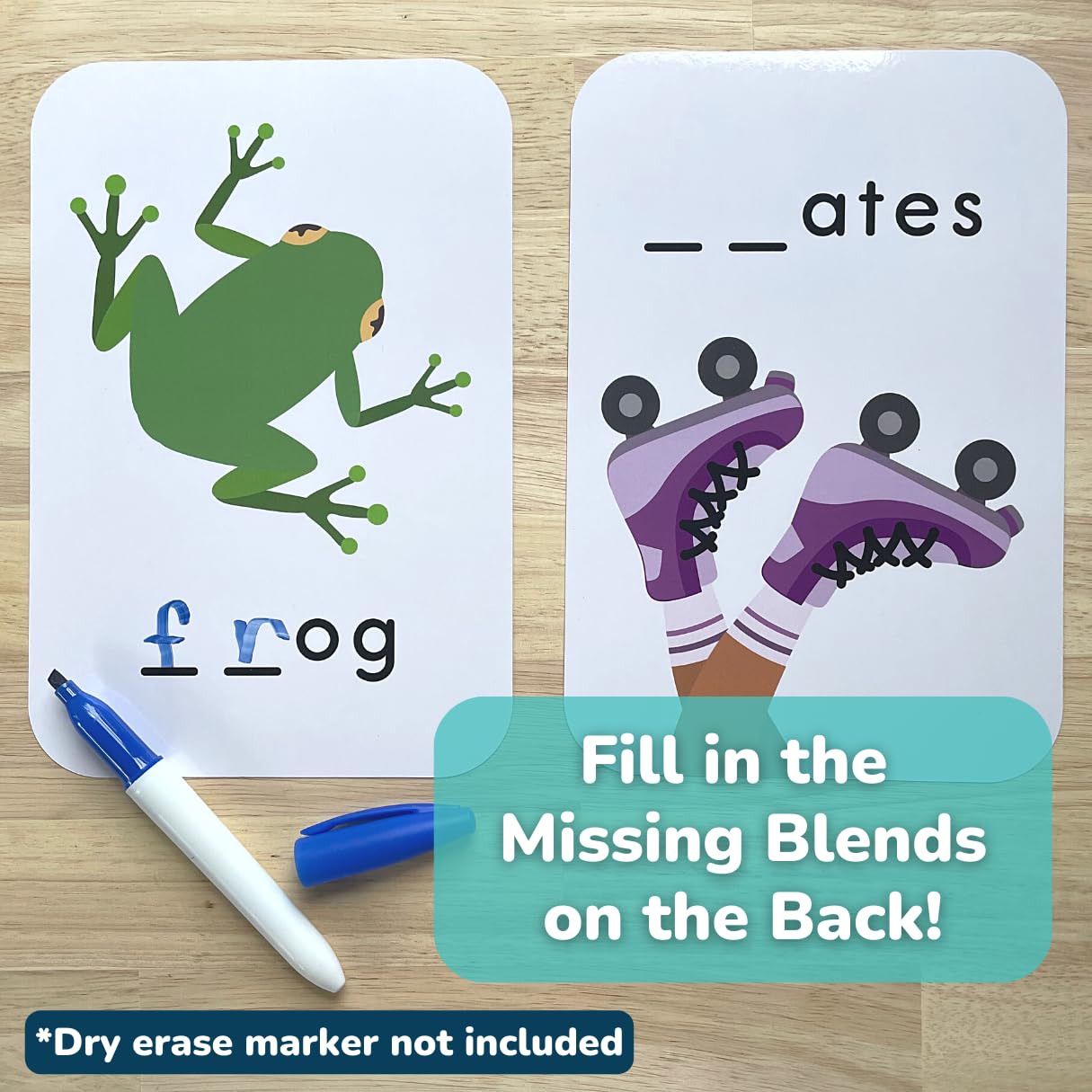 ABSee Me Blends Bulletin Board Set - 20 PCS Phonics Flash Cards - Learn to Read Spell Words Consonant Blends Science of Reading Manipulatives - First Grade Blends Phonics Poster - Homeschool Supplies - Image 4