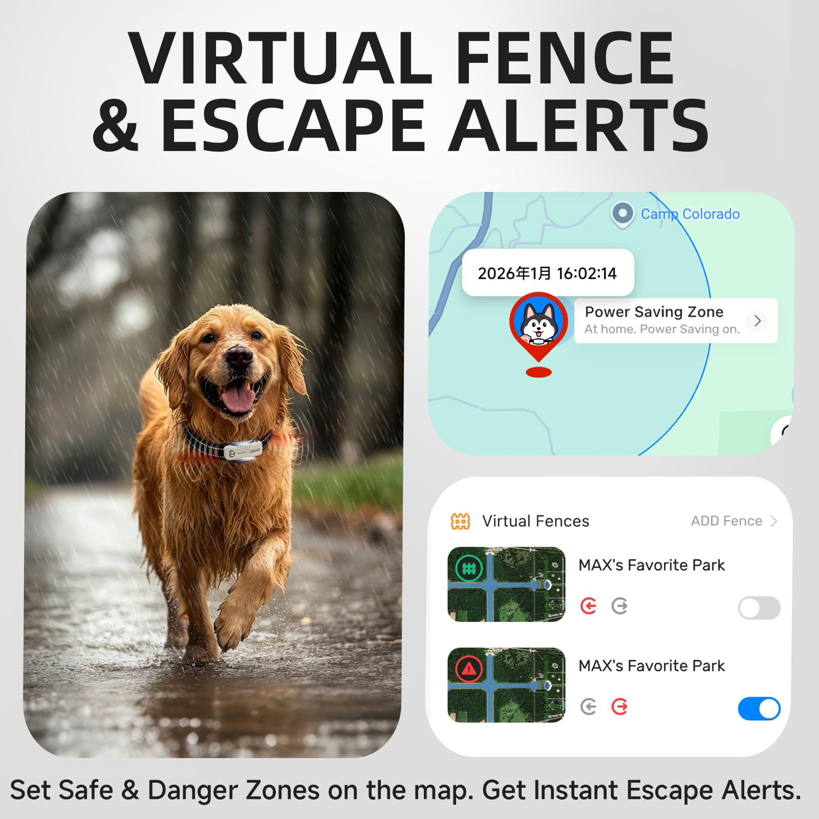 Localizzatore GPS per cani di nuova generazione + piano di 36 mesi | avvisi di posizione e fuga in tempo reale | monitoraggio della salute | impermeabile | compatibile con iOS e Android | per cani da