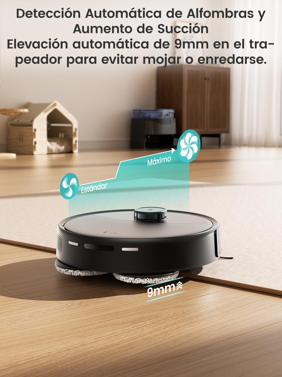 Lefant M3 MAX Robot Aspirador y Fregasuelos con Base de Autovaciado, Todo en Uno 20 000 Pa, Autonomía 210 min, Autovaciado 3,2 L, Autolavado/Secado Mopa, Navegación dToF, 5G WiFi/Alexa/App, Negro
