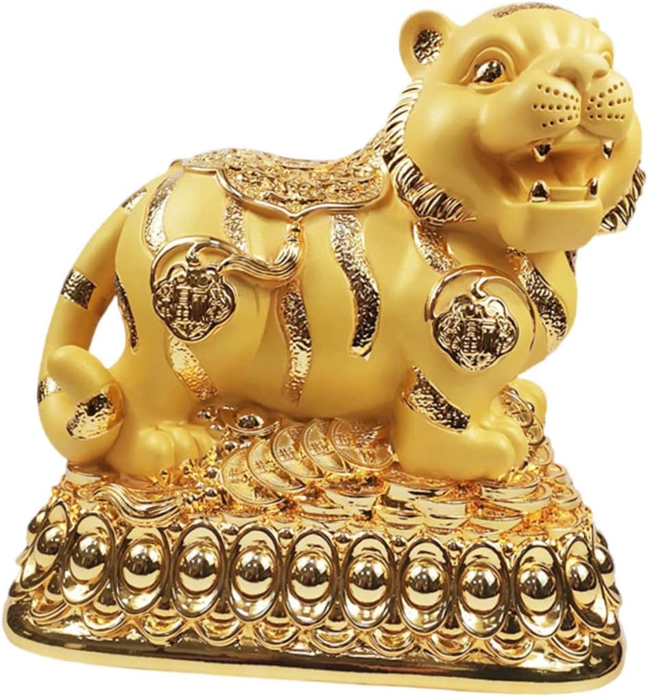 Milisten Tiger Shaped Piggy Bank Cute Resin Coin Money Bank for Boys and Girls Creative Desktop Decoration for Home and Office for Teaching Financial Skills