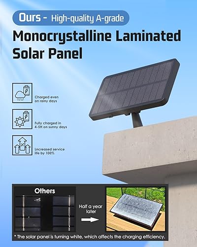 Miniatura 3 de AUDERWIN 294 luces LED solares con sensor de movimiento para exteriores, luces de inundación solares de 2600 lúmenes, IP67, impermeables, para