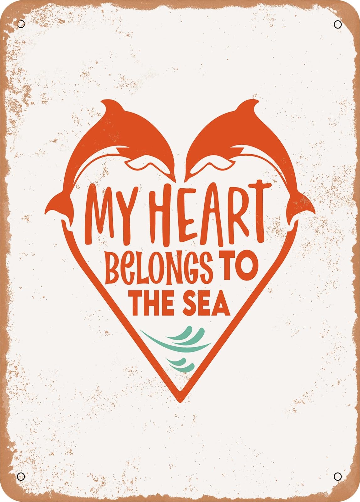 Metal Sign - My Heart Belongs to the Sea - 2 - Vintage Look home decor