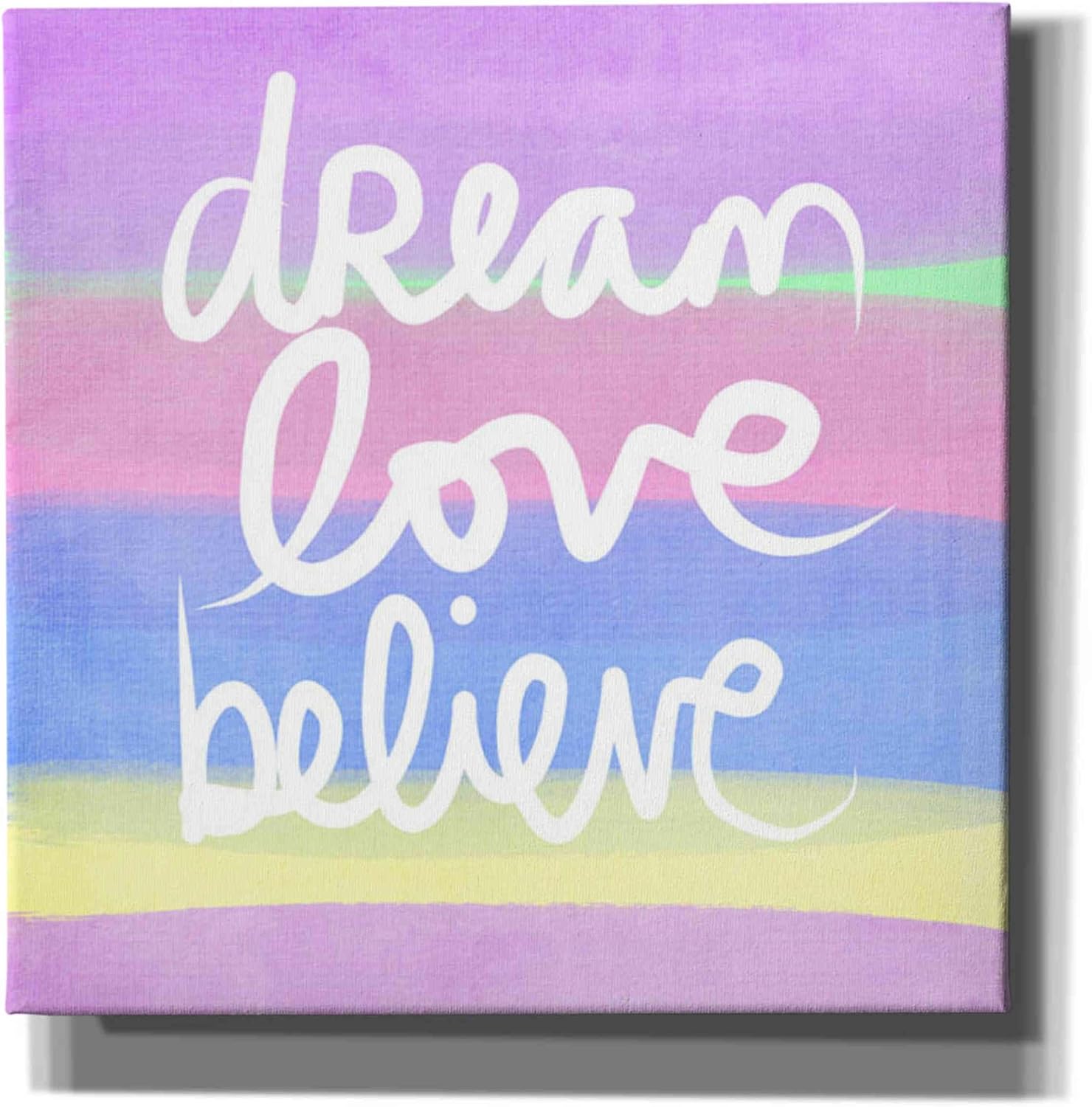 Epic Graffiti 'Unicorn Stripe Dream' by Linda Woods, Canvas Wall Art, 12"x12"