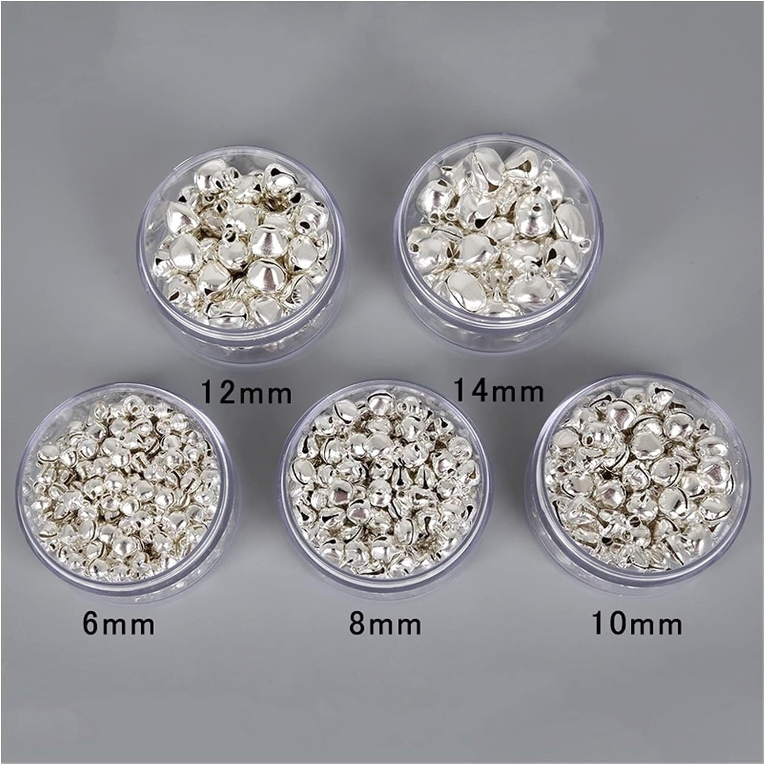 Jingle Bells,Christmas Decorations,6-14mm Jingle Bells Iron Loose Beads Small for Festival Party Decoration DIY Crafts Accessories (Christmas Bell Size : 10mm Approx 100pcs) (Size : 12mm (Color : 6mm