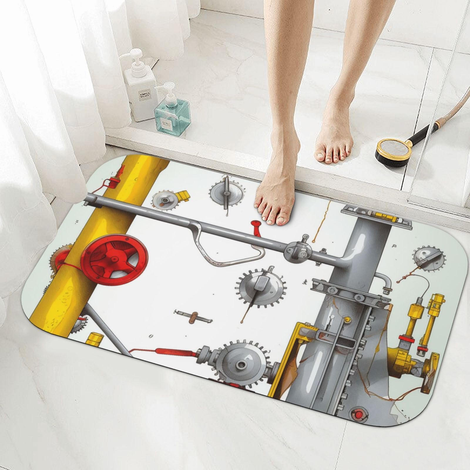 Tapis de bain en pierre de diatomite ultra absorbant et antidérapant pour douche