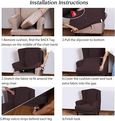 Vista 321 de Turquoize - Funda elástica para sofá de 2 piezas y 3 cojines, funda protectora lavable con elástico en la parte inferior, tela jacquard gruesa