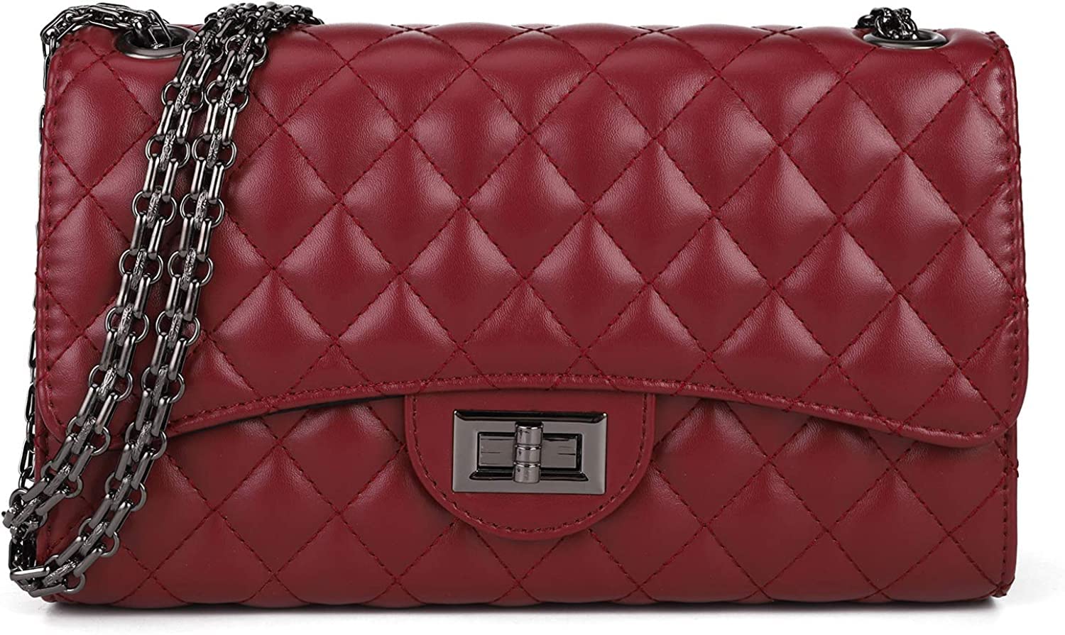 INOVERA (LABEL) Vegan Leather Quilted Pattern Girls Cross-Body Shoulder Sling Bag Clutch Purse With Adjustable Chain Strap (White) (Red) (B0BNXK1QGH) Amazon Price History, Amazon Price Tracker