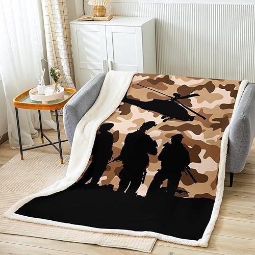 Miniatura 13 de Manfei Manta de camuflaje gris para sofá, manta de cama temática de caza de animales salvajes para niños y adultos, decoración de habitación, manta