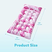 Vista 6 de Sloosh Inflatable Pool Floats Adults - Large Pool Float Tanning Raft with Headrest, Keep Cool Above Water Swimming Pool Floaties Beach Lake Party