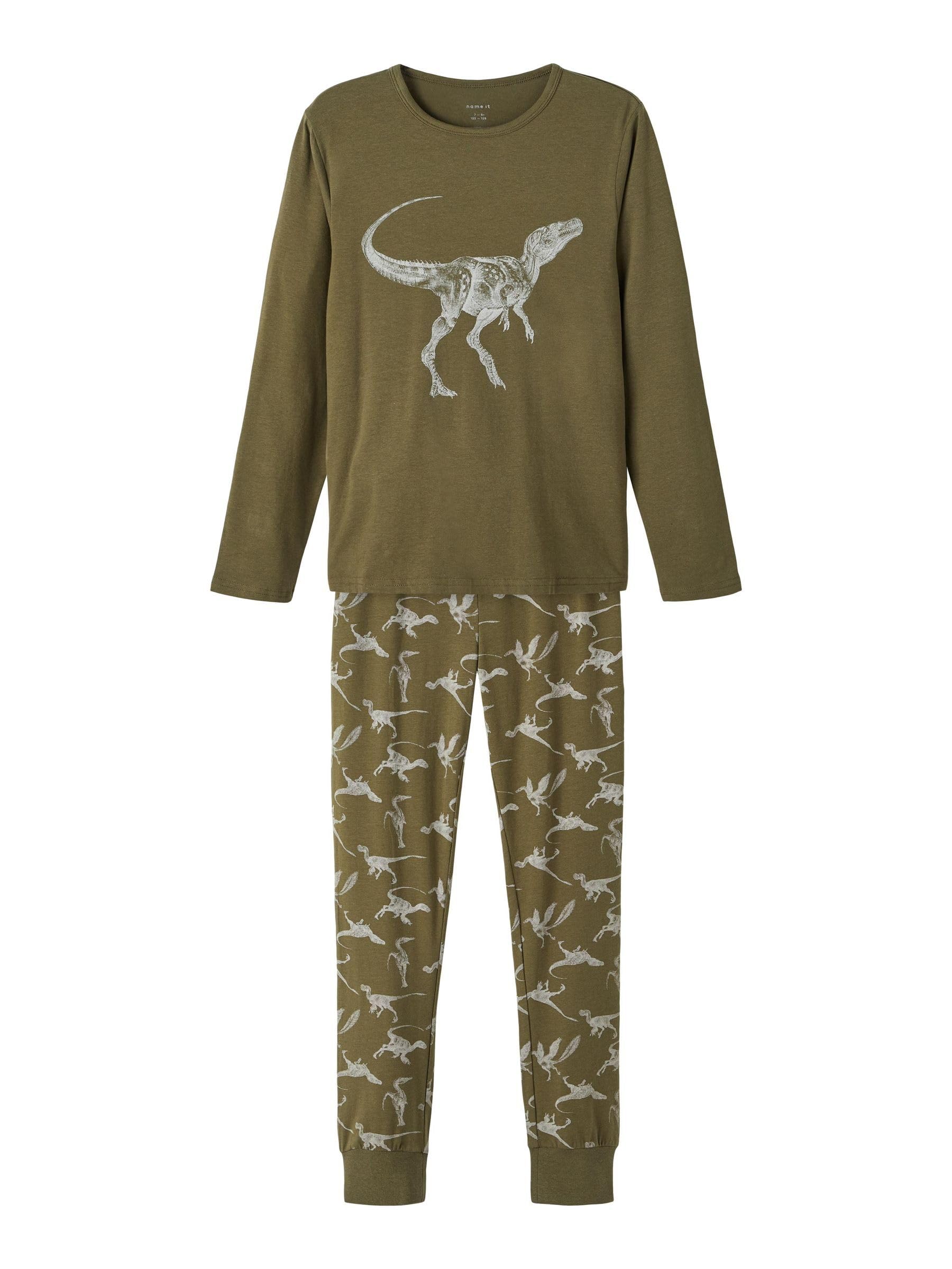name it Boy's Olive Night Dino Night Set