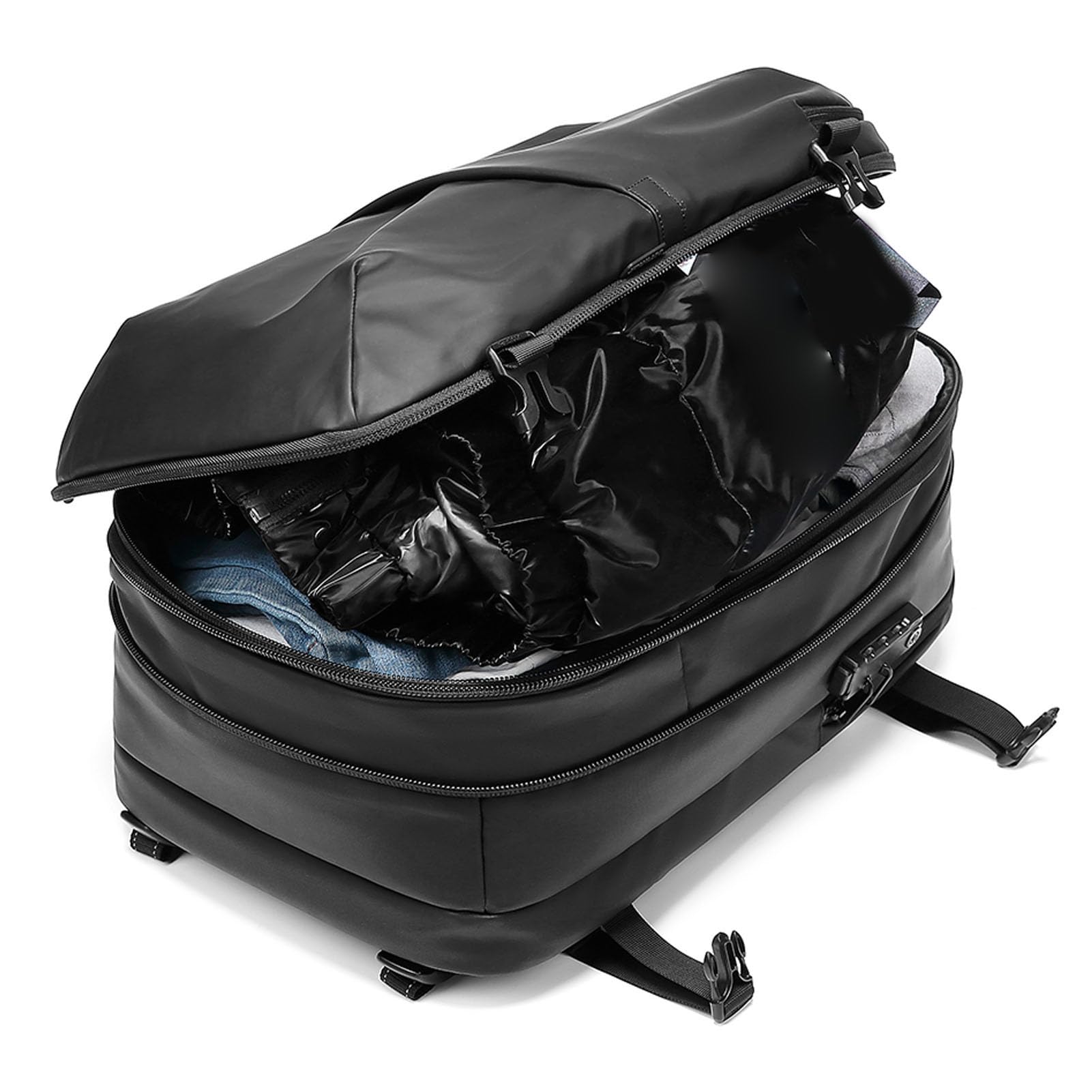 Viajamiento de Mochila de Compresión de Vacío, Mochila de Mochila Vacío de Vacío de 60L, Mochila de Sello de Aspiración a Prueba de Lluvia, (BLACK)