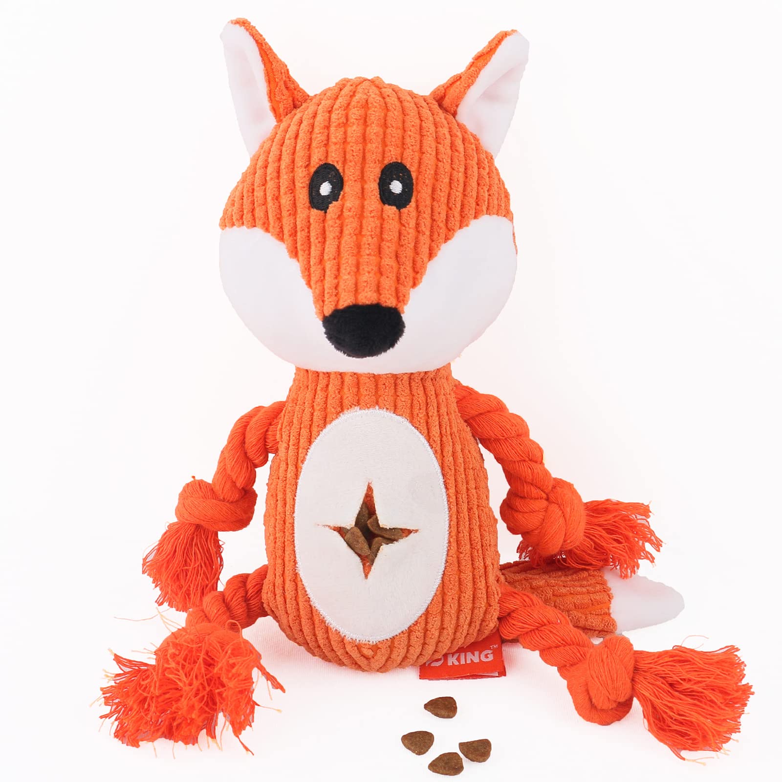 Super Durable Pet Toy Plush Chew Toy Durable anti tear Material Catch Fetch Hide & Seek Pet Dog Puppy Toy Soft Tough Chewing Toy for Dogs Pets (Fox)