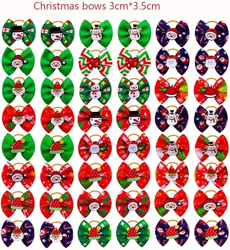 Miniatura 6 de 20 unids10 pares de lazos para el pelo de perro Yorkie de Navidad con bandas de goma, accesorios para el cabello, lazo para aseo de mascotas, lindo