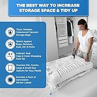 Vista 4 de Paquete de 10 XXL - Bolsas de almacenamiento al vacío jumbo - Bolsas de almacenamiento al vacío para ahorrar espacio en ropa - Ideal para edredones