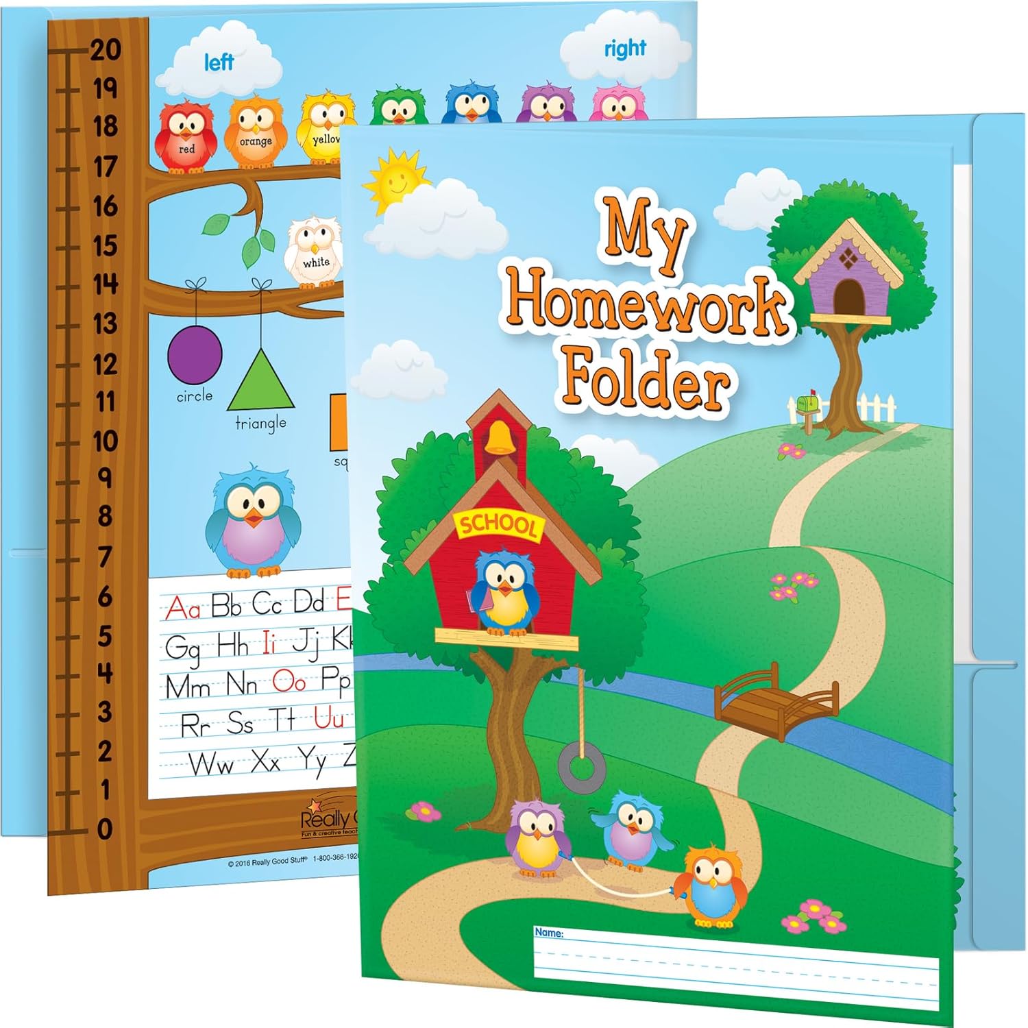 Really Good Stuff Early Learning Owl Homework Folders - 12 folders