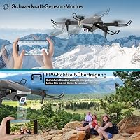 Wipkviey T27 Összecsukható Drón Kamerával - FPV WiFi Élő Közvetítés, 2 Akkumulátor, 30 Perc Repülési Idő, Gravitációs Irányítás, Gesztus Sze 6