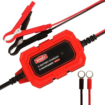 Weego Battery Tender 6V/12V Trickle Charger for Cars, Motorcycles, More - USA-Engineered Safe Battery Maintainer with Overcharge Protection & Desulfator - Water, Dirt, Dust Resistant BCM1
