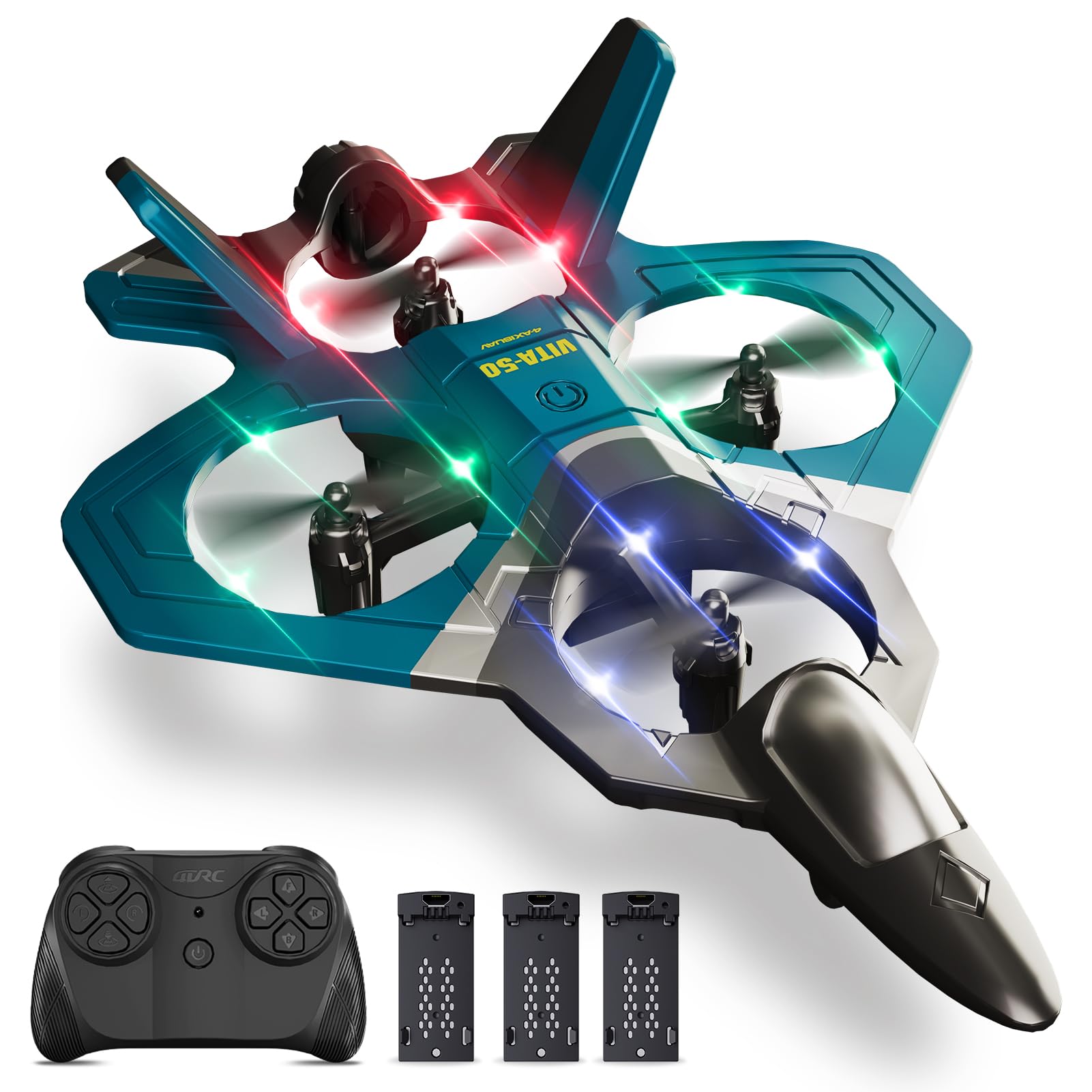 Photo 1 of 4DRC RC Airplanes Remote Control Airplanes with 3 Batteries, Foam RC Planes for Kids Adults Beginners 4-7 8-12 12-16, Remote Control Helicopter Fighter Jet Drones for Kids Adults, 360° Flip