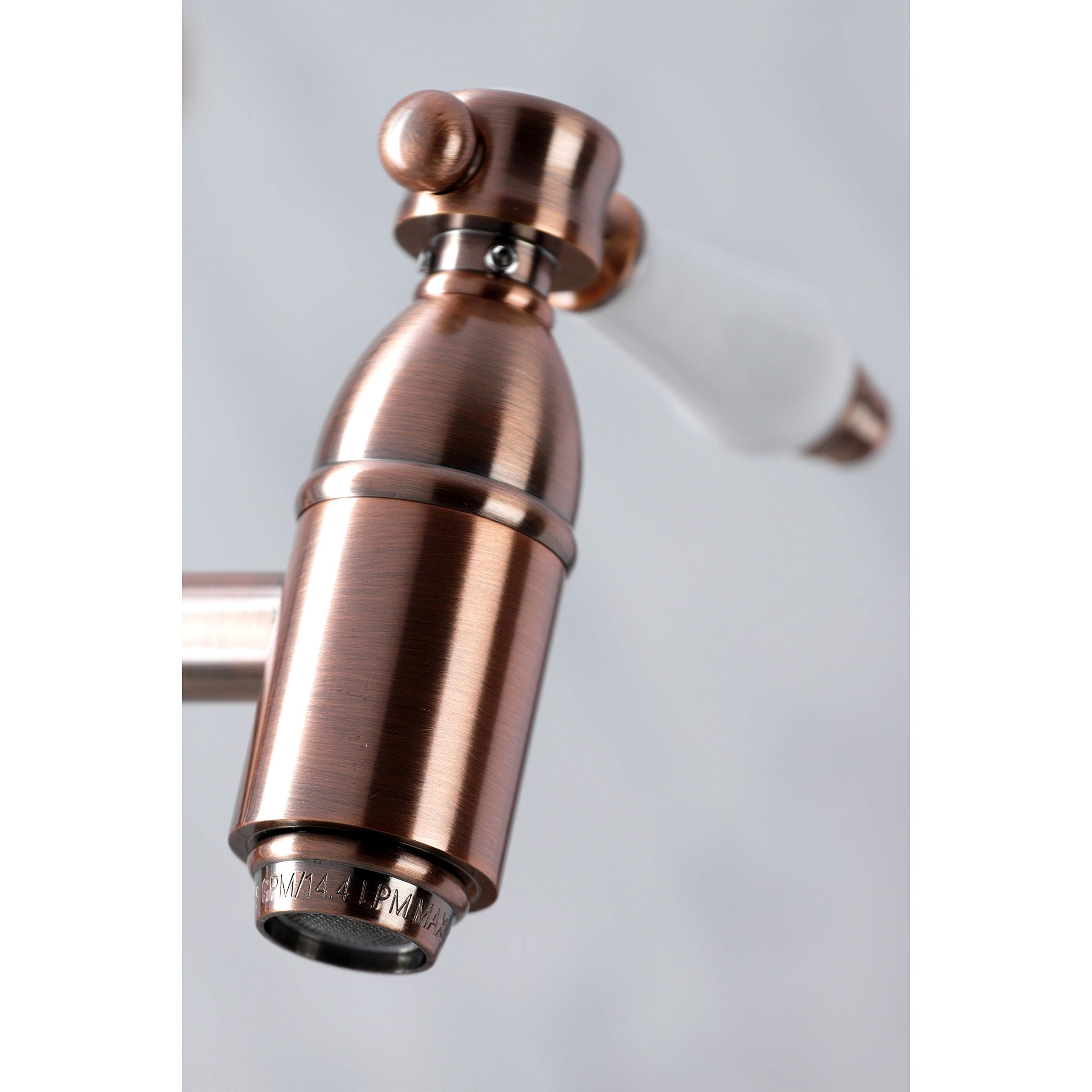 Kingston Brass KS310BPLAC Bel-Air Wall Mount Pot Filler Kitchen Faucet, Antique Copper