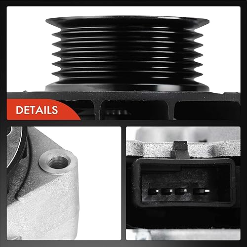 Miniatura 7 de A-Premium Alternador compatible con Chevrolet y GMC Express Suburban Yukon Savana C-Series 1500/2500/3500, 140Amp 12V CW 6 surcos, repuesto #