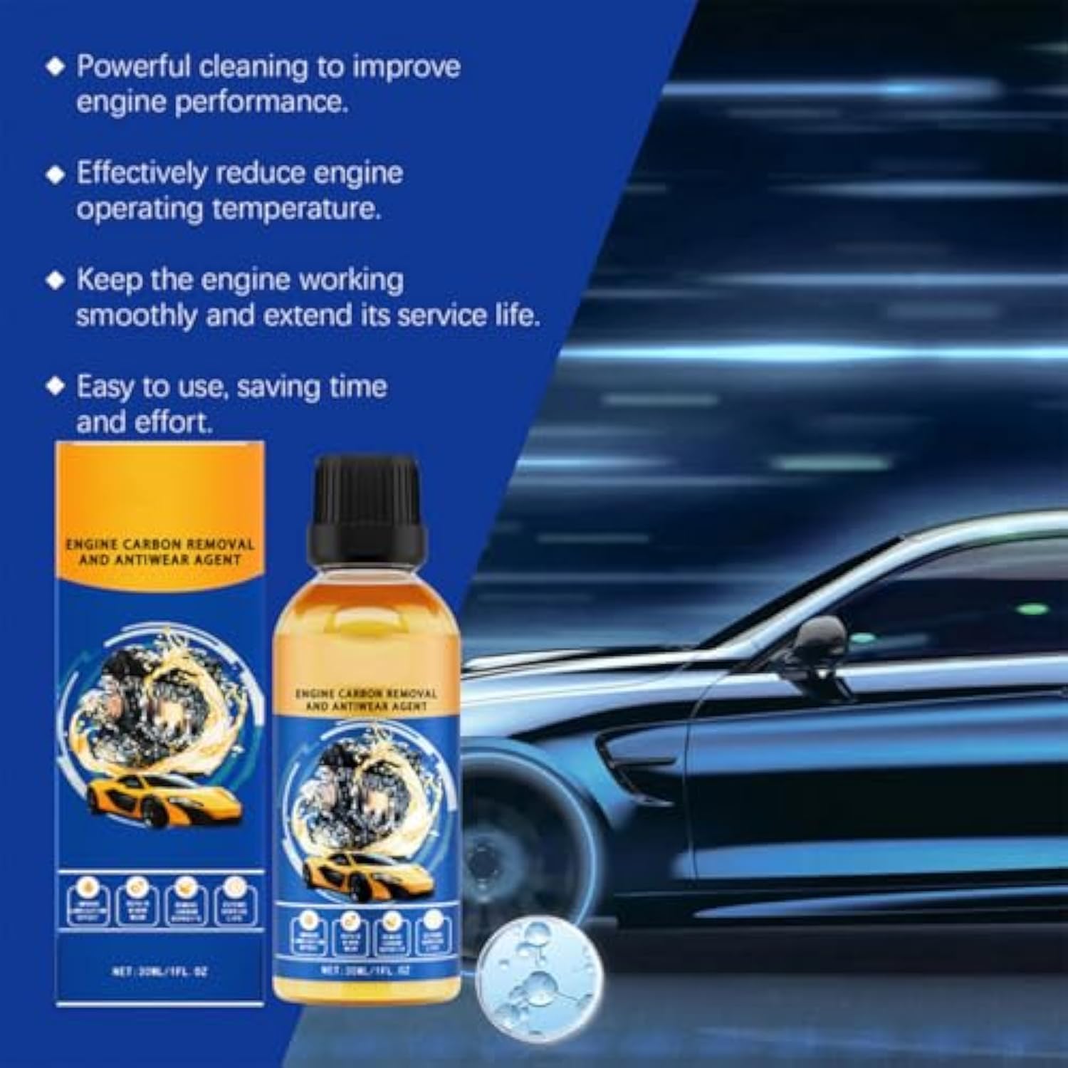 Protecteur de moteur anti-usure, agent anti-usure du moteur haute efficacité, protection anti-usure du moteur très efficace, réduction du bruit et cure de tremblement (2 pièces)