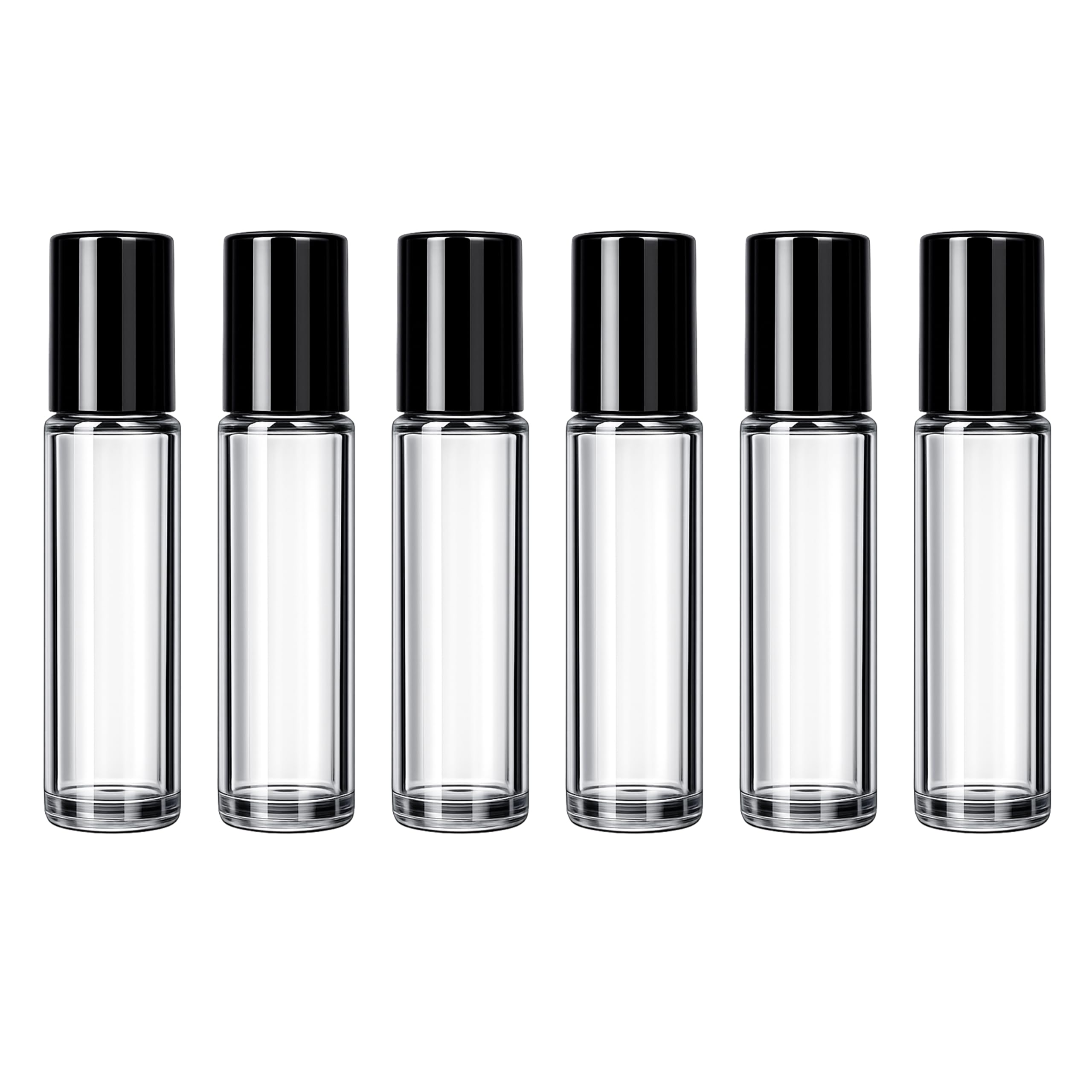 PHARCOS Classic Transparent Glass Roll On Bottles with Black Cap for Essential Oils, Perfumes, Lip Balms, Aromatherapy | Refillable Reusable & Eco- Freindly Leakproof Bottle - 10ml (Pack of 6)-image-32