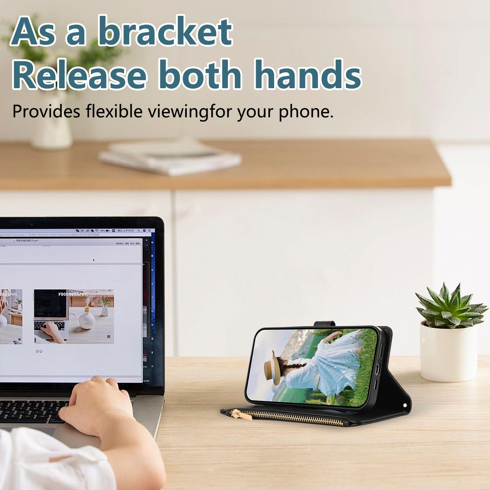 Google Pixel 10a 用 ケース 手帳型 財布型 カバー グーグルピクセル10a ケース 手帳型 おしゃれ ファスナー型 小銭入れ カード収納 携帯カバー Googleピクセル10A に適用 手帳型ケース 刺繍 高級PUレザー 肌触り良い Pixel10aスマホケース マグネット式開閉式 スタンド機能 全面保護(ブラック) - 5