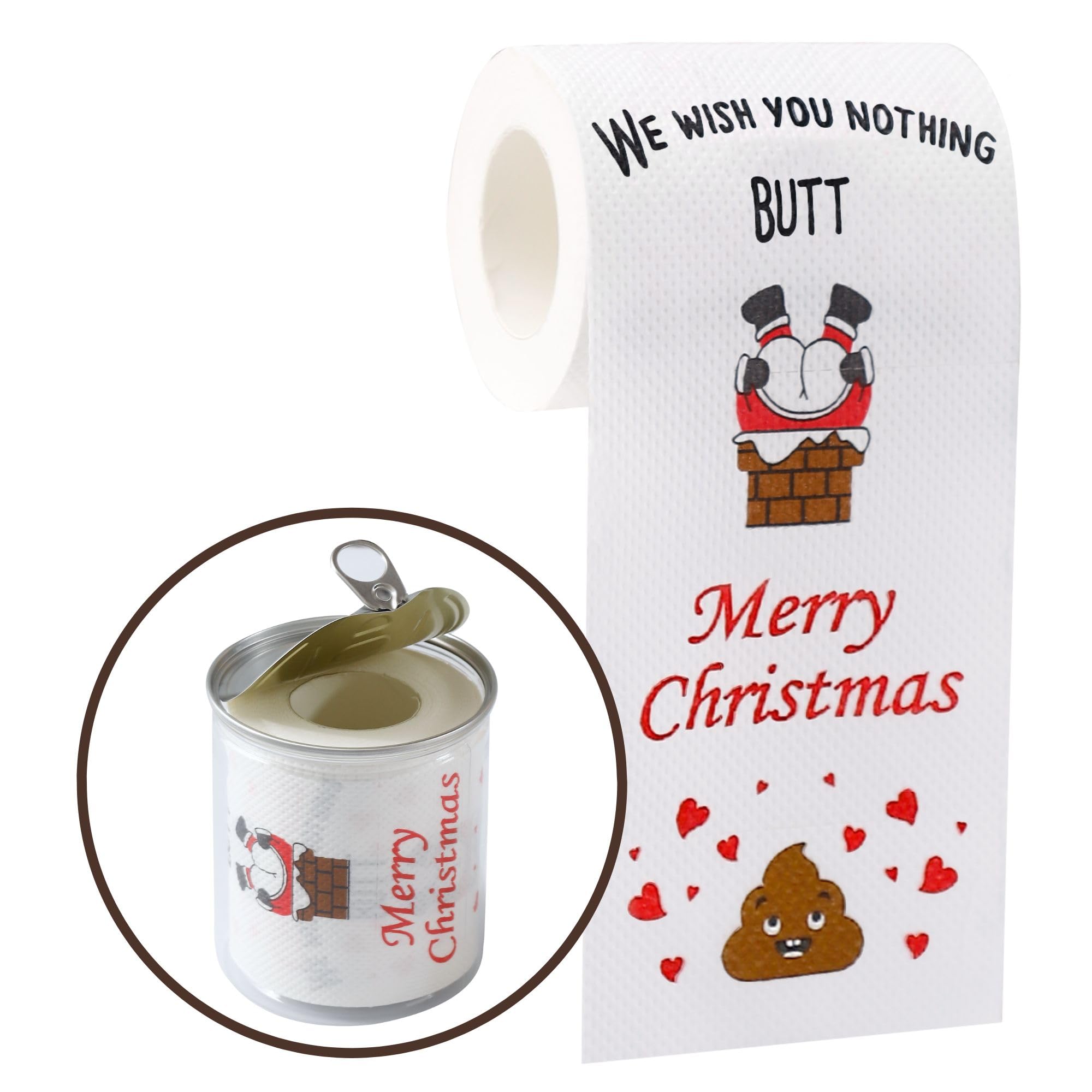 Christmas Toilet Paper Roll 3-ply Funny Christmas Gifts for Coworkers Office Fun Gifts for Dad Mom Cool Novelty Gifts Mens Womens Cute Boyfriend Girlfriend Grandma Wife Husband